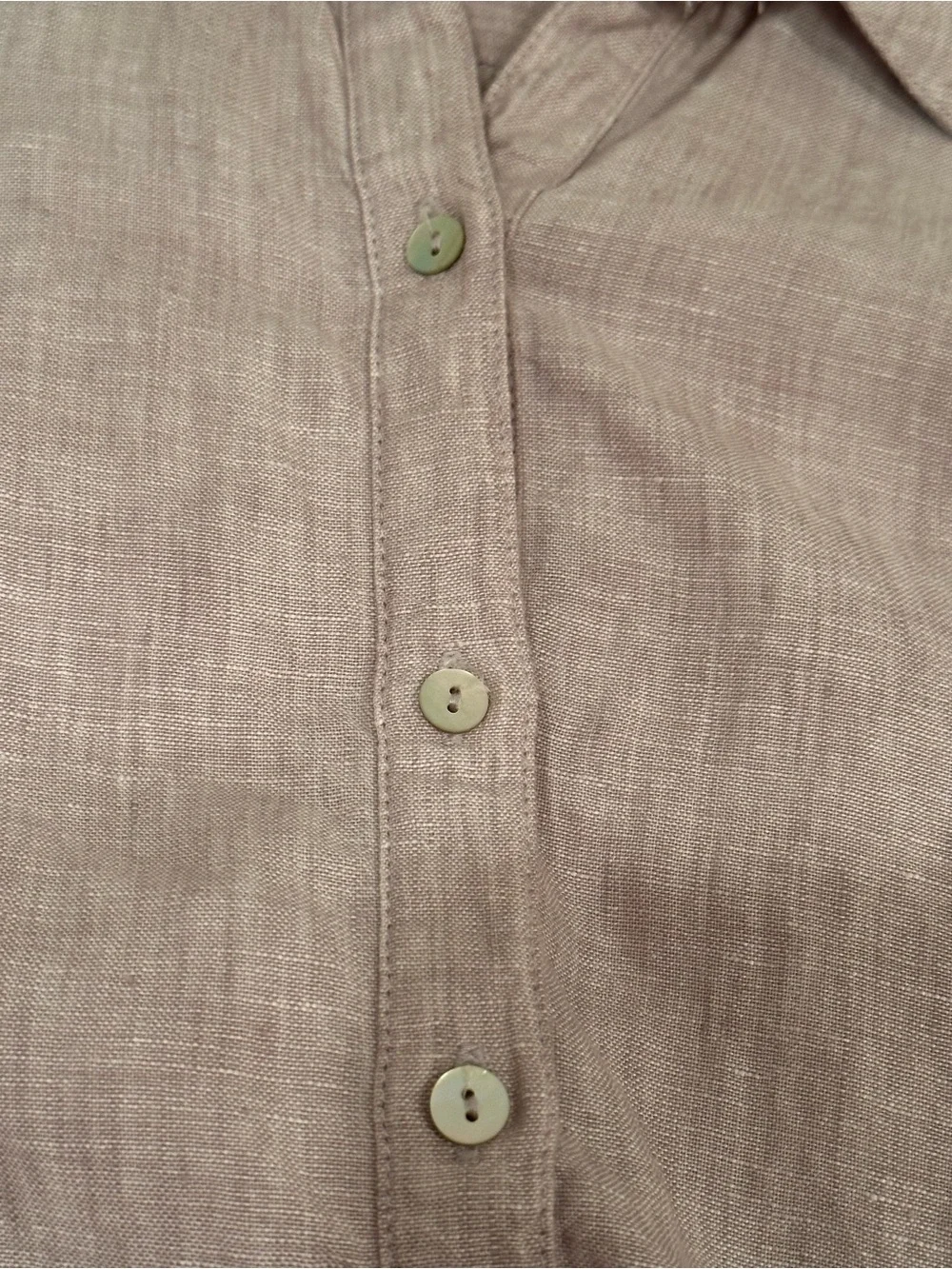 100% Linen Shirt Dress Long Sleeve MIDI Breathable Flowy Pockets Staple Sz S - Picture 11 of 14